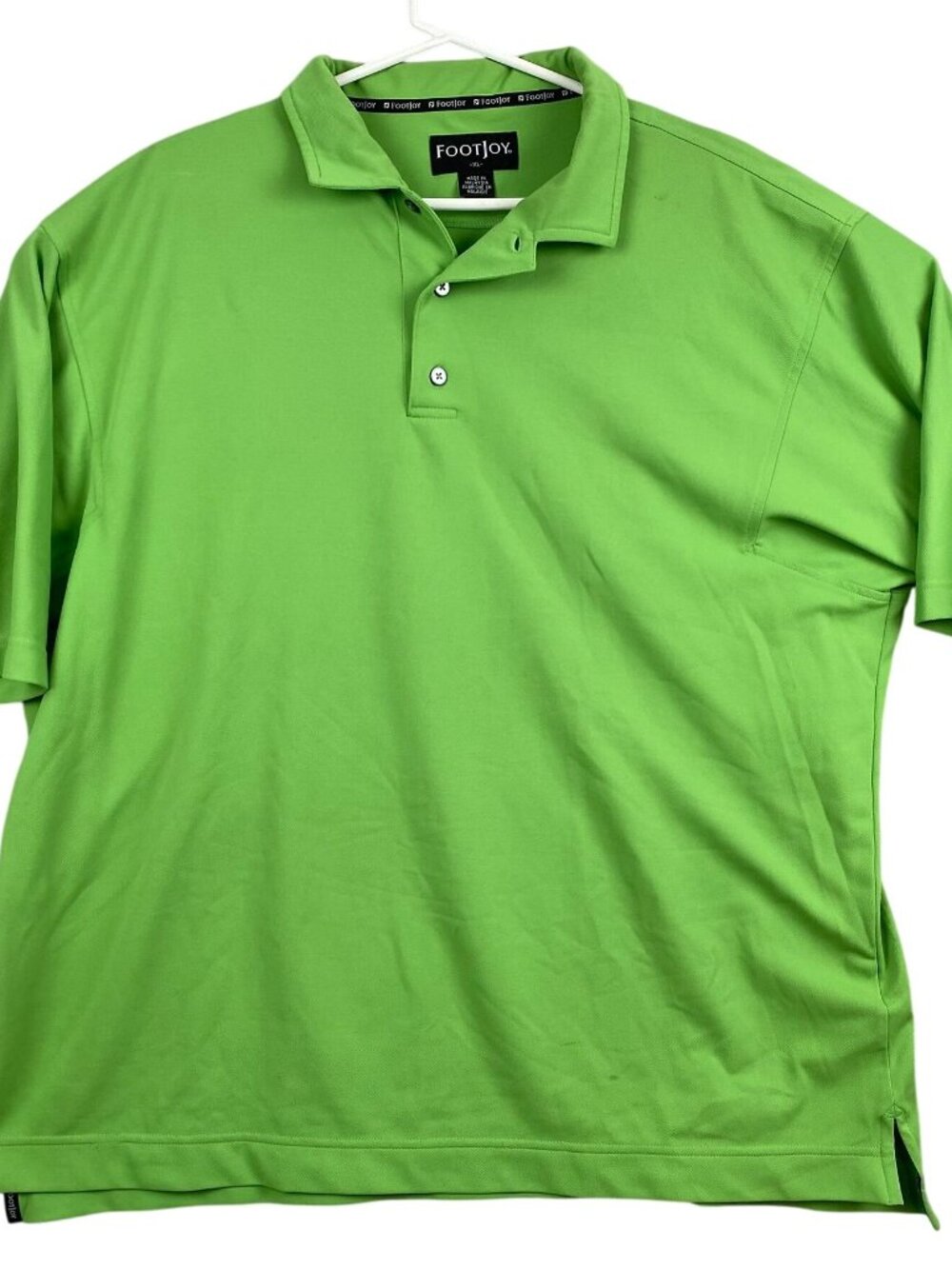 Footjoy Mens Polo Shirt Size L Green Short Sleeve Collared Golf Shirt